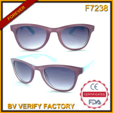 F7238 Classique conçu deux cadres en plastique coloré lunettes de soleil unisexe fabriqués par grossiste chinois